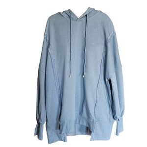 Pretty Garden Womens Small Light Blue Oversize Sweatshirt Hoodie